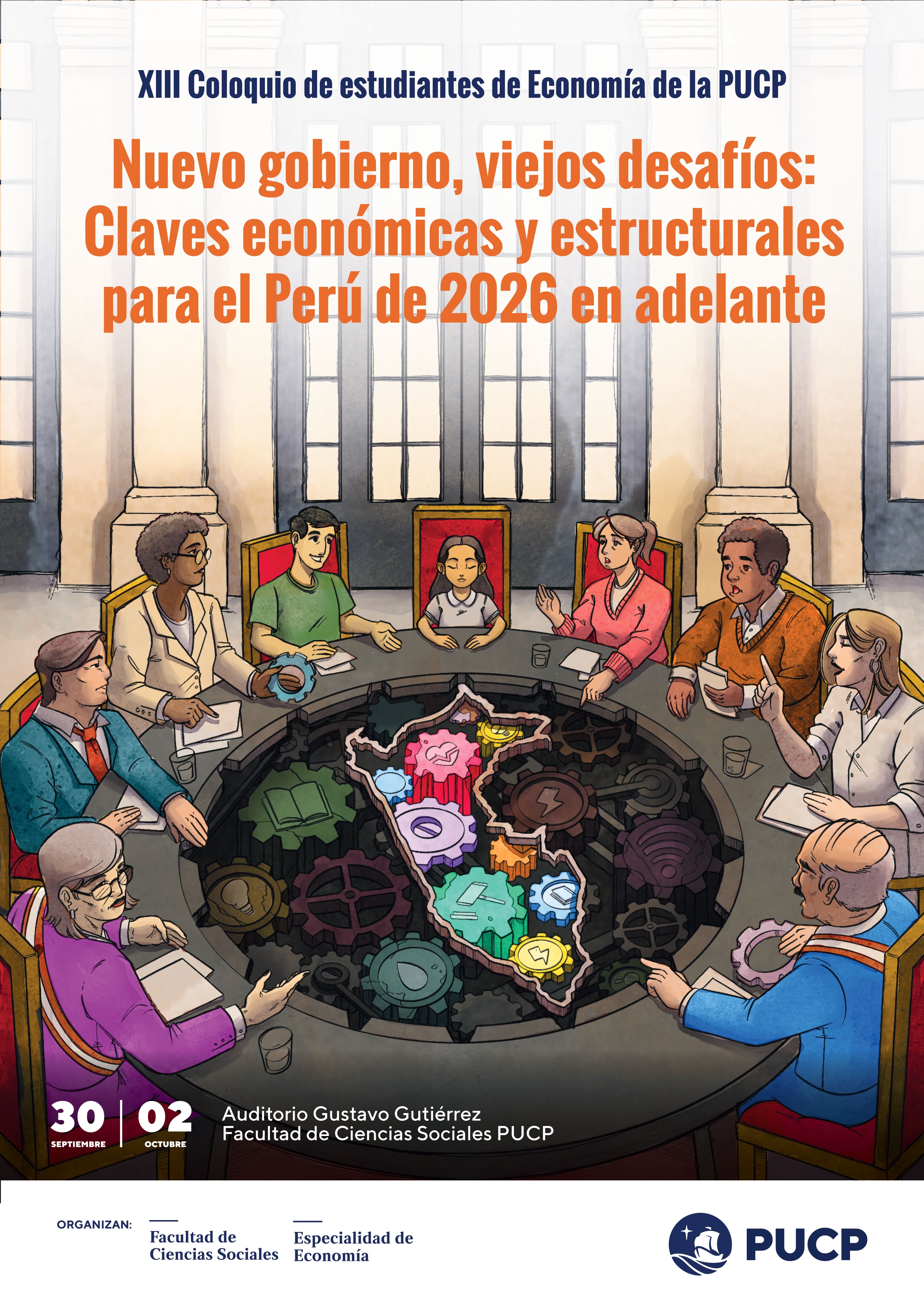 Afiche del XIII Coloquio de Estudiantes de Economía PUCP 2025