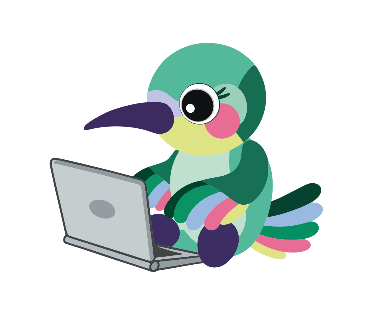 Lili inscribiéndose en línea con su laptop