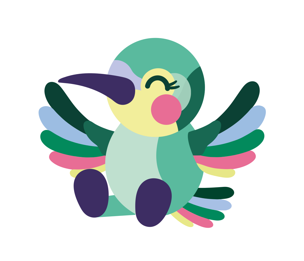 Lili, la colibrí mascota del Coloquio, volando